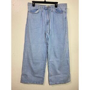 Sam Edelman Womens Wide Leg Drawstring Waist Jeans Light Wash Blue Size 30